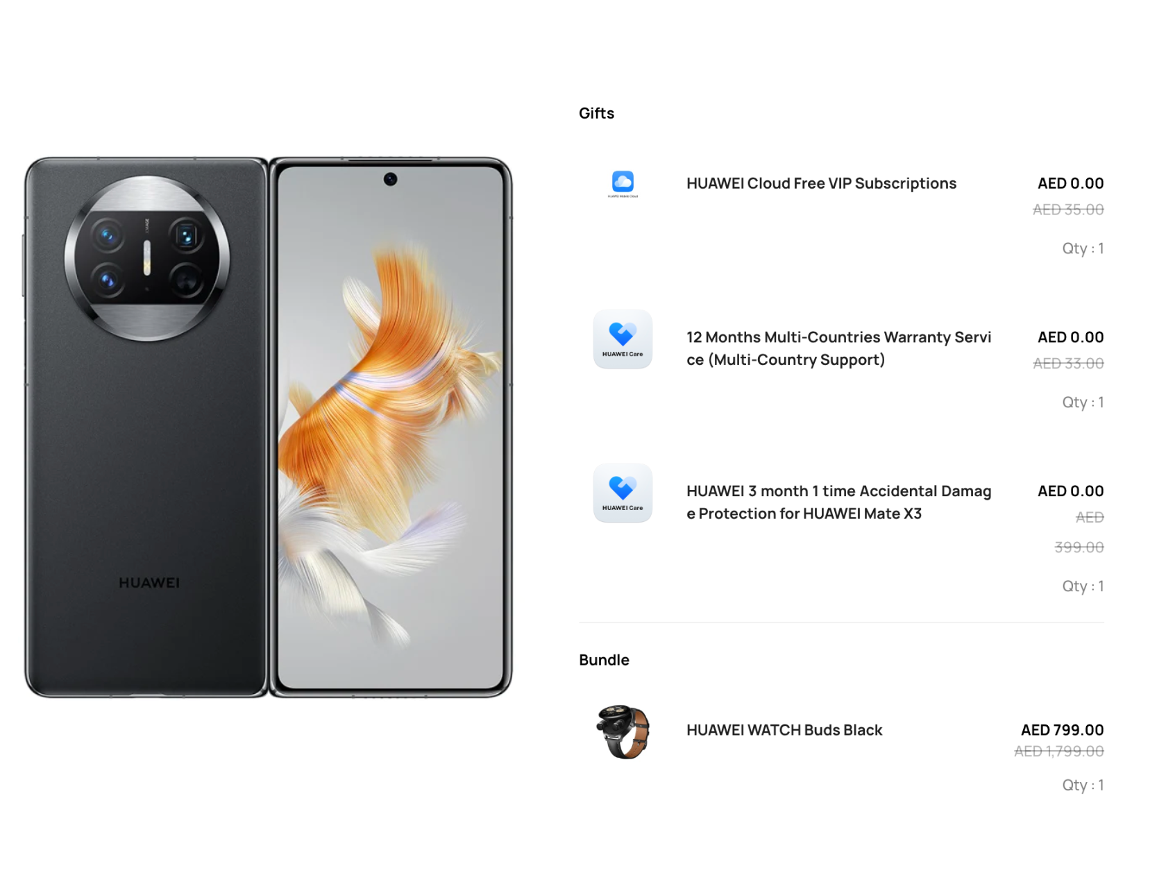 HUAWEI Mate X3 12GB+512GBMobilesUnfold a New Horizon Slim, Lightweight Quad-Curve Foldable Design Durable Kunlun Glass Ultra Vision XMAGE Camera Slim, Lightweight Quad-Curve Foldable Design239g Quad-Curve Body1, Slimmed Down to 5.3 mm thickness, Advance
